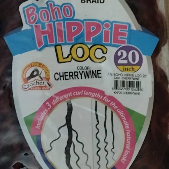 BOHO HIPPIE LOC 20" (CHERRYWINE) - Freetress Synthetic Crochet Braiding Hair NEW - Picture 6 of 6